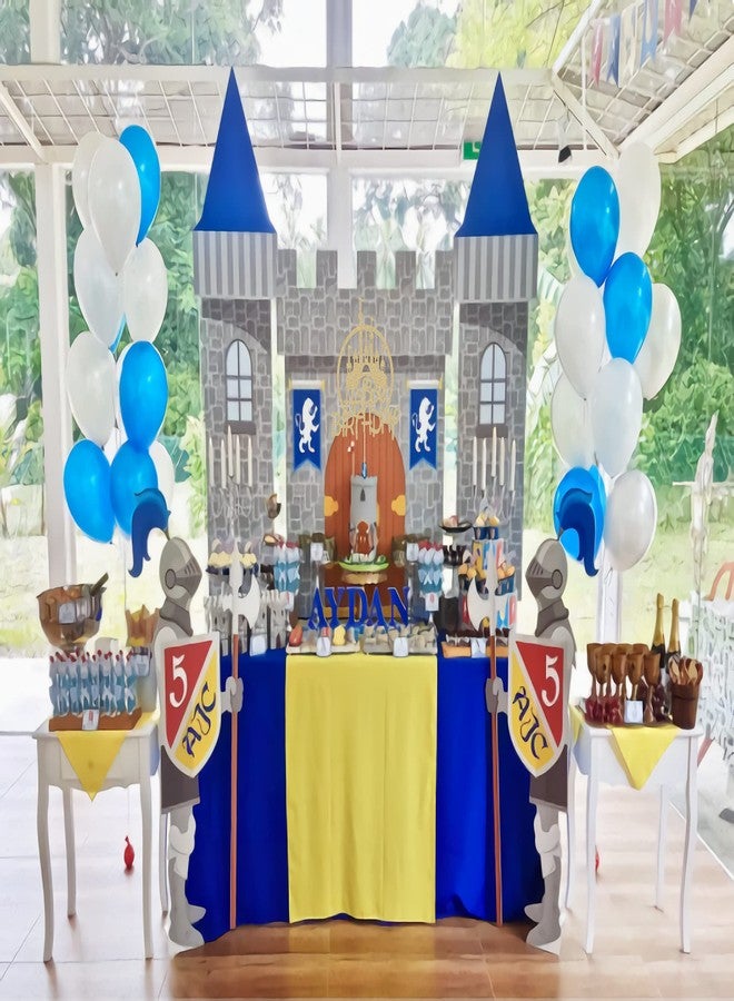 AHAORAY Castle Birthday Cake Topper - Gold Glitter Castle Theme Birthday Party Cake Decoration Supply - Princess Prince Happy Birthday Cake Topper Photo Prop - Image 4